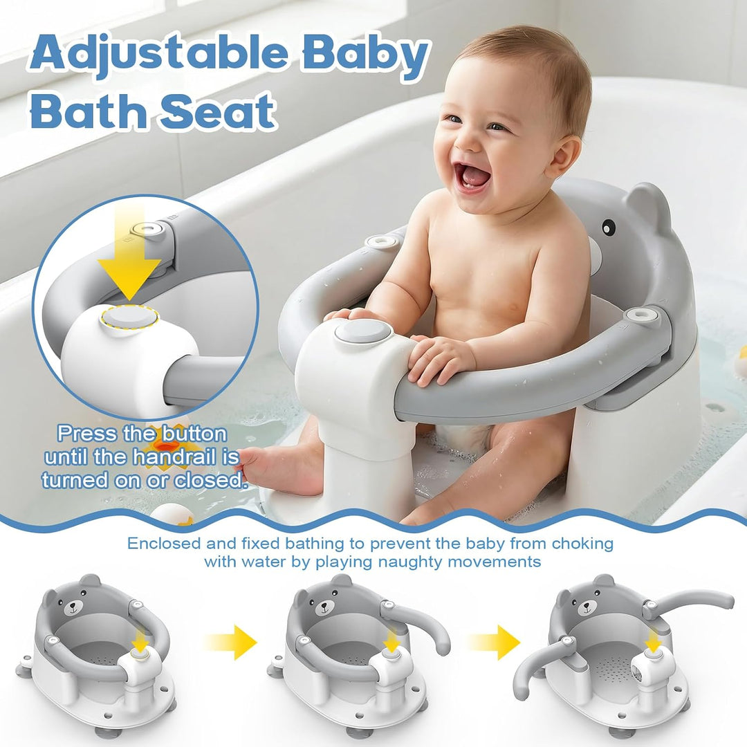 DESPOINA Badewannensitz Baby ab 6 Monate, Rutschfester Badesitz Baby, Tragbarer Badewannen mit 4 Sau