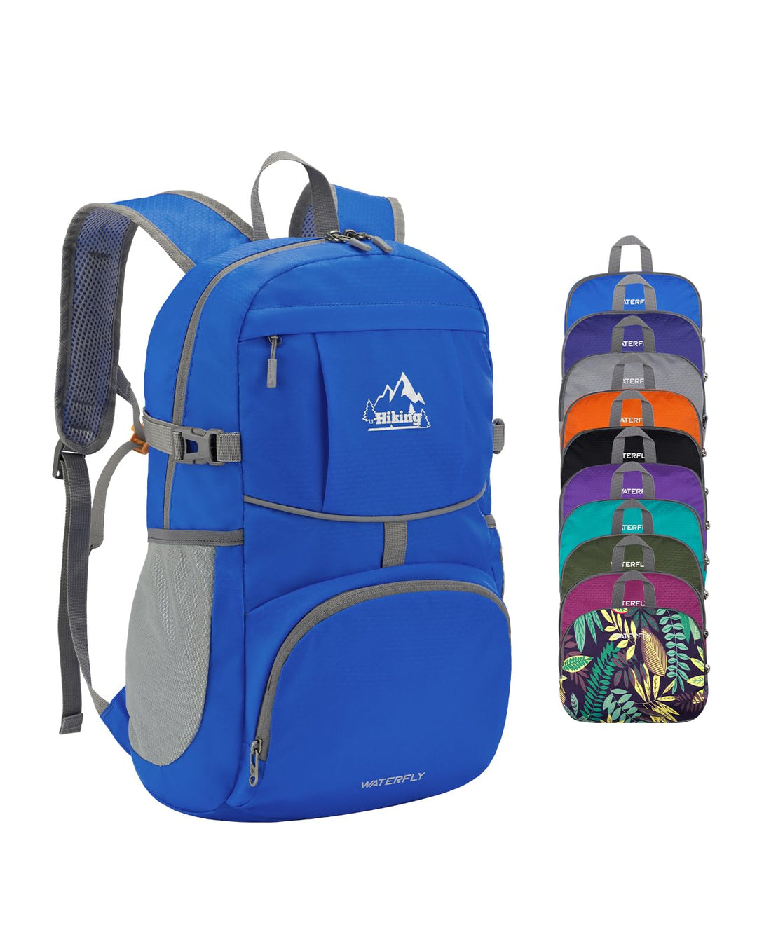 WATERFLY Faltbarer Rucksack Ultraleicht Wanderrucksack: 25L Leichter Tagesrucksack Sportlich Packabl