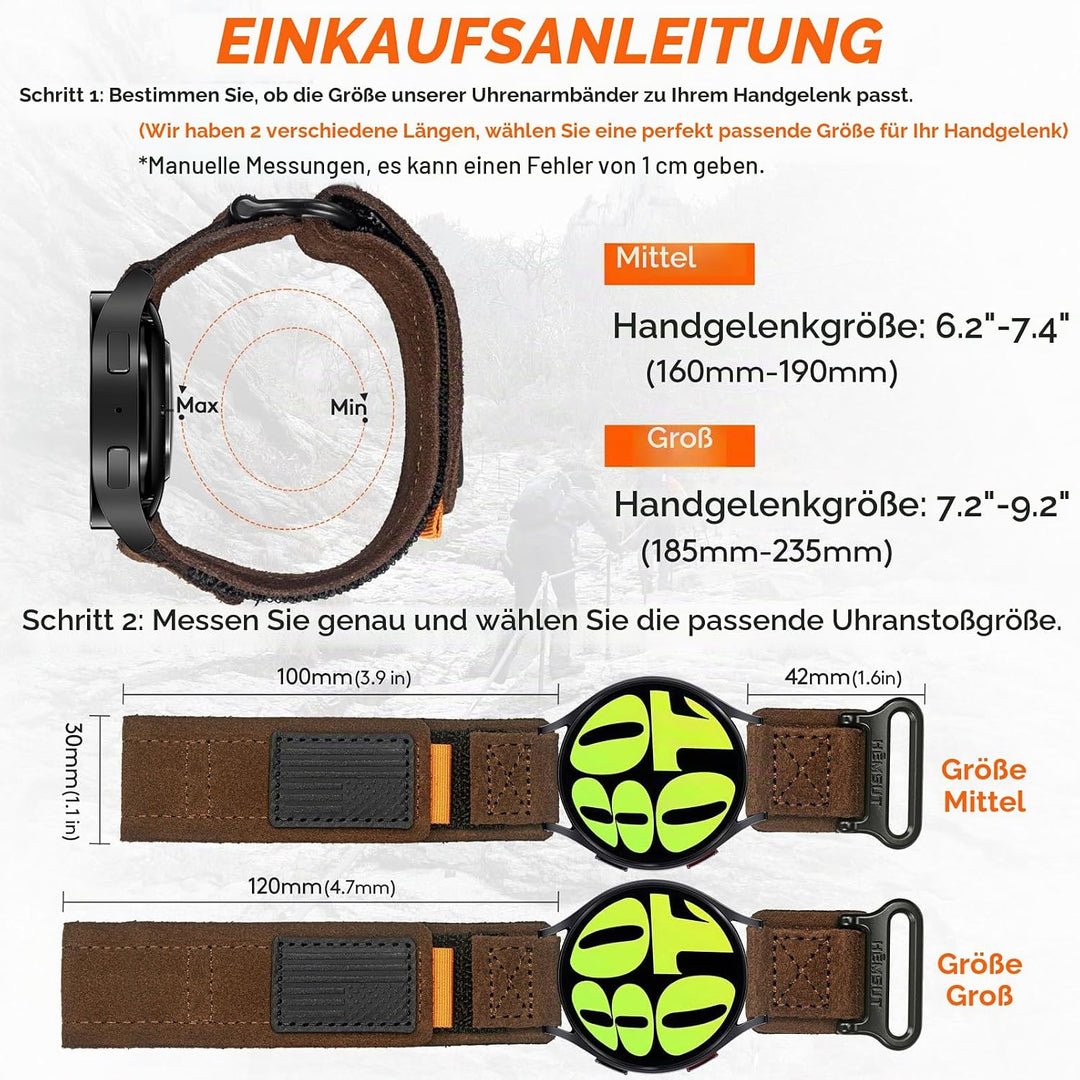 Schnellverschluss-Armband für Samsung Galaxy Watch 6/5/5 Pro/4/3/Gear S3/S2/Active 2 Armband für Ama