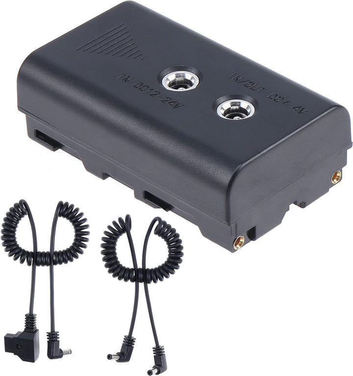 FOTGA Netzteil NP-F-Dummy-Akku DC-Koppler Ersatz von NP-F960/750/770/970 mit DC-Eingang und DC-Ausga