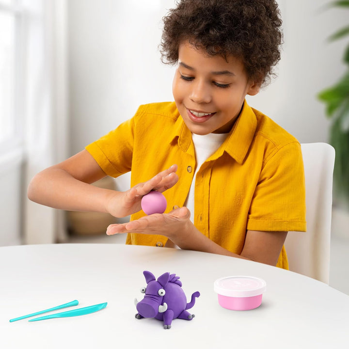 Hey Clay – Bunte lufttrocknende Modelliermasse für Kinder – Waldtiere-Set – Lufttrocknende Ton-Set,
