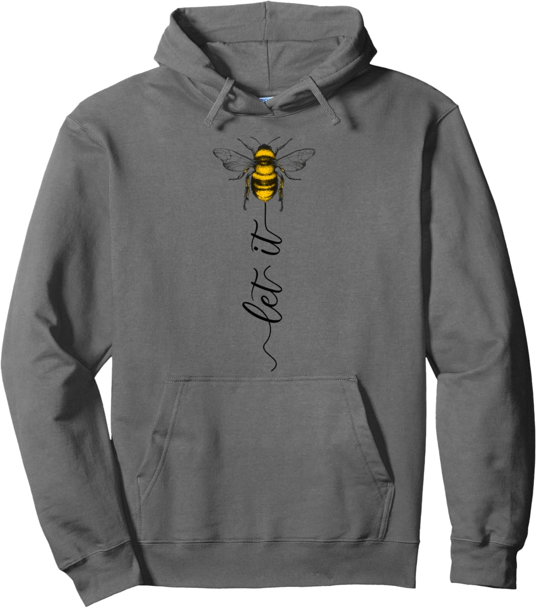 Let It Bee Handgezeichnetes Süsses Bienen Imker Line Art Dame Pullover Hoodie