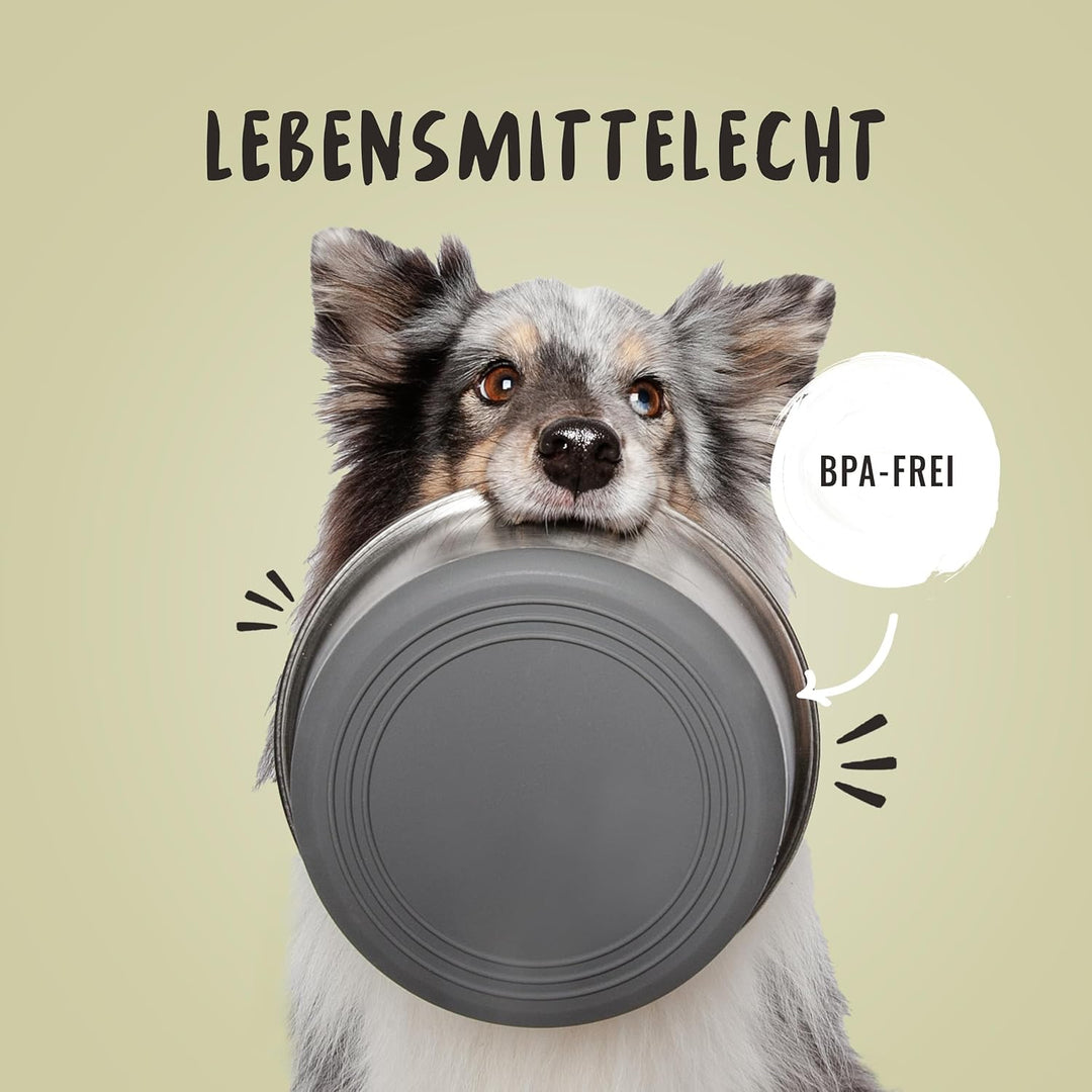 Rudelkönig Futternapf aus Edelstahl - 2er Pack - 900ml Napf - Rutschfester Fressnapf für Hunde - Spü