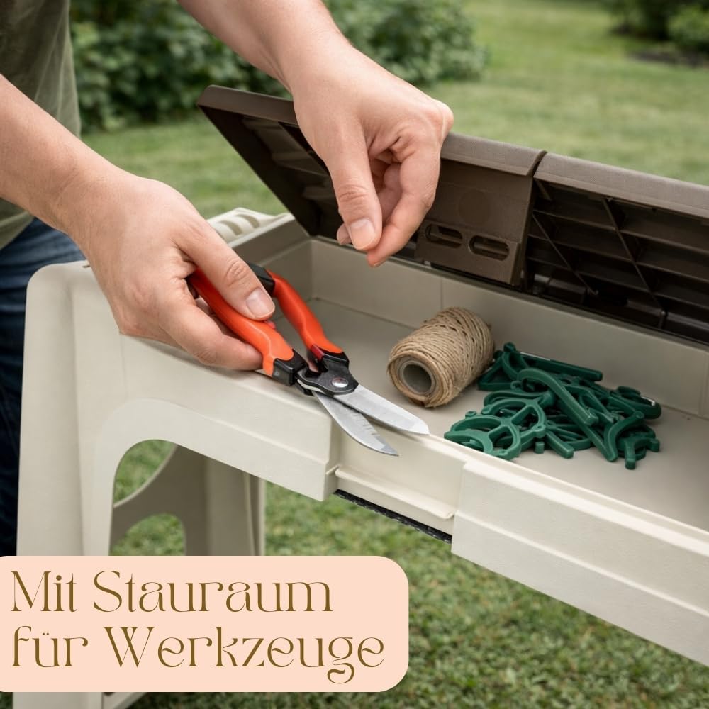 2in1 Hocker Kniekissen Kniebank Garten Bank Sitzhocker Gartenkniebank Stauraum