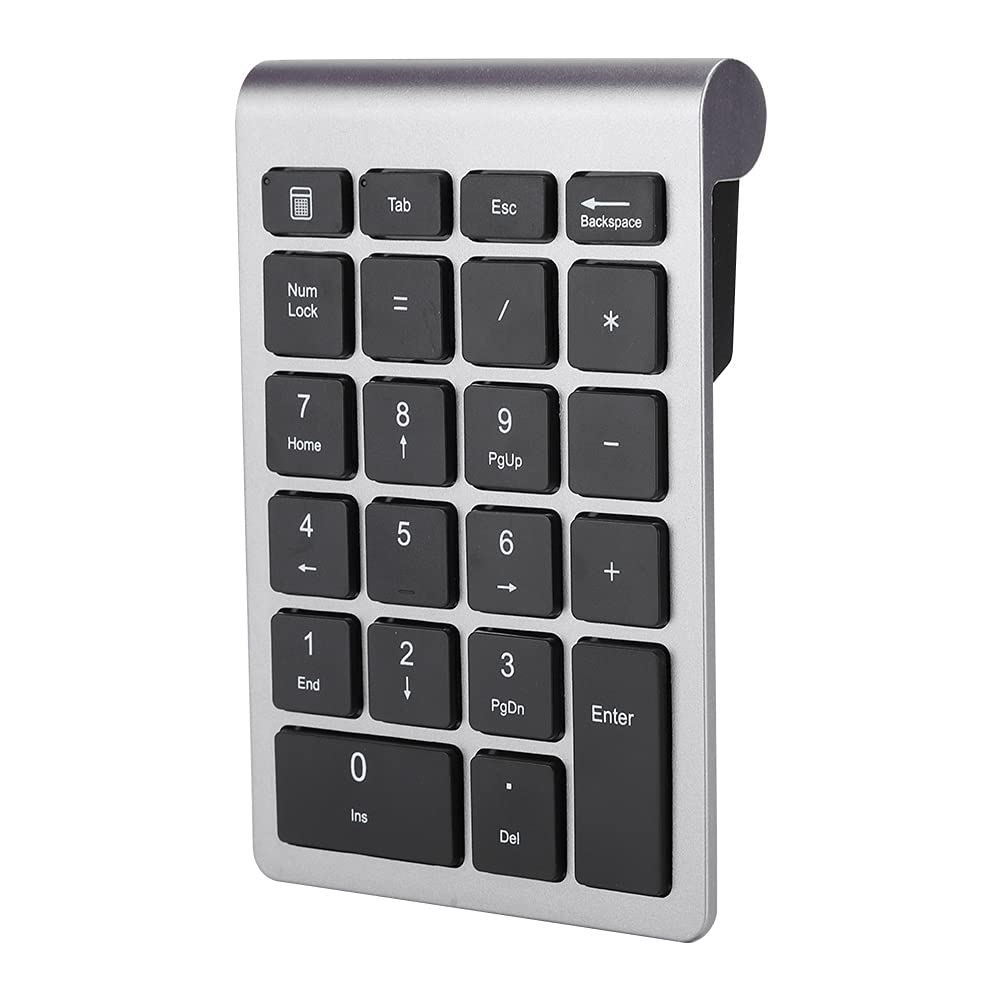 Cuifati Kabelloser Nummernblock mit 22 Tasten, USB-C-Ziffernblock für Laptop mit 2,4-G-USB-Empfänger