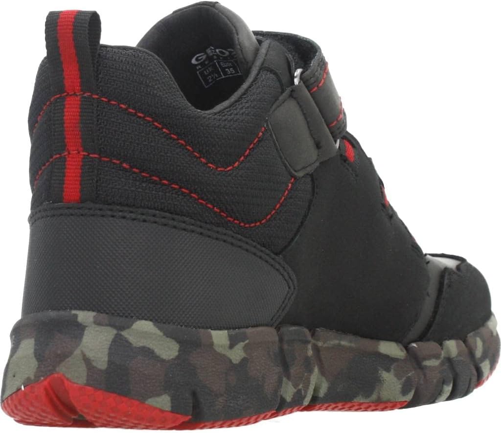 Geox Unisex Kinder J Flexyper Boy B AbxAnkle Boot 35 EU Black Red, 35 EU Black Red
