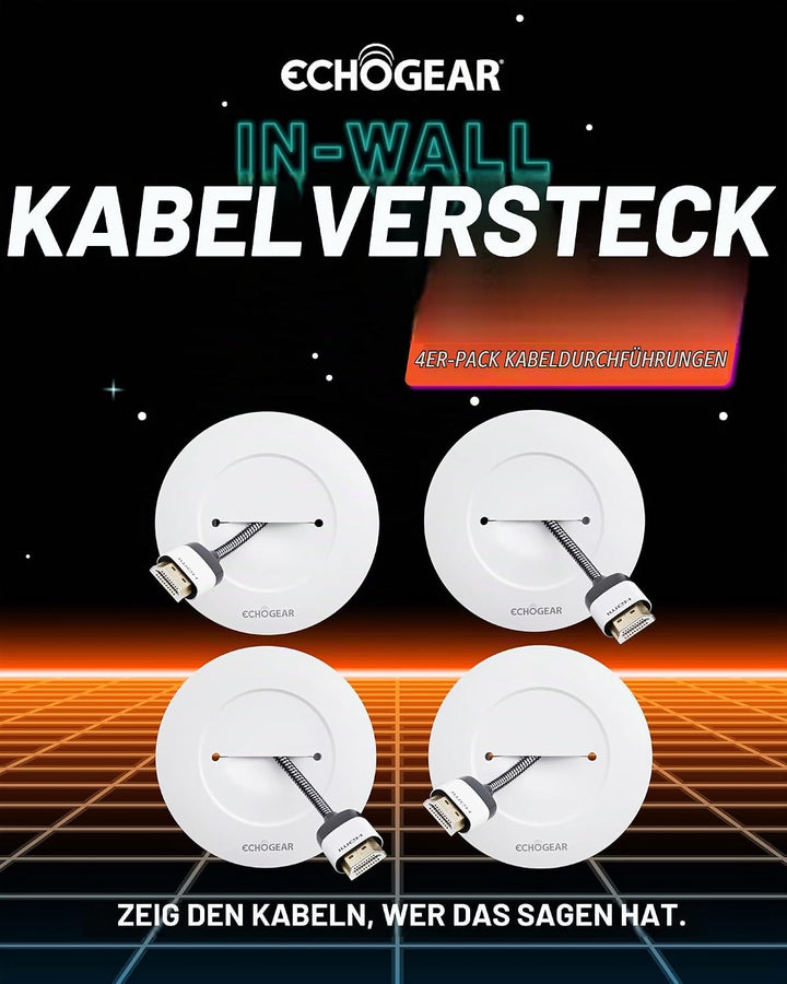 Echogear Kabel-Abdeckung für Wandfernseher - Wand-Kabeltüllen-Kit CMIWG White 2 Pack, White 2 Pack
