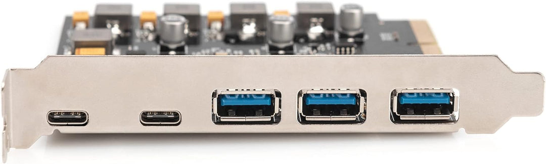 DIGITUS PCIe Karte 2X USB-C, 3X USB A