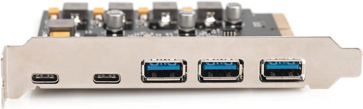 DIGITUS PCIe Karte 2X USB-C, 3X USB A