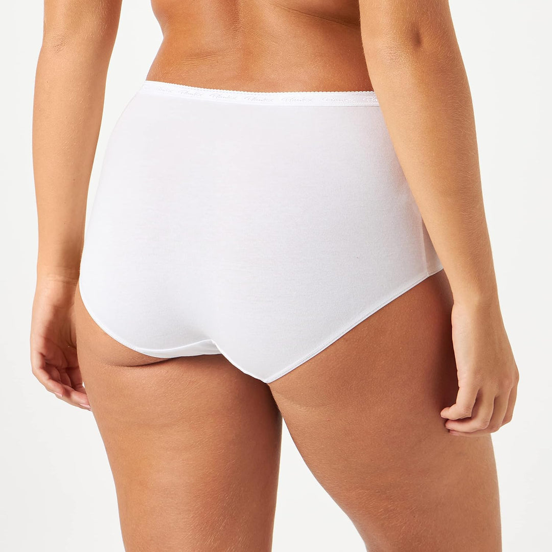 Playtex Bequeme Damen-Maxi-Höschen aus Bio-Baumwolle x4, Weiss, 48