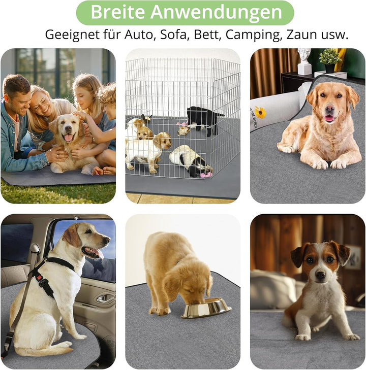 Waschbar Haustier-Urinunterlage, 2er 92*122CM Hundetrainingspad super Saugfähig, rutschfest &amp; Auslau