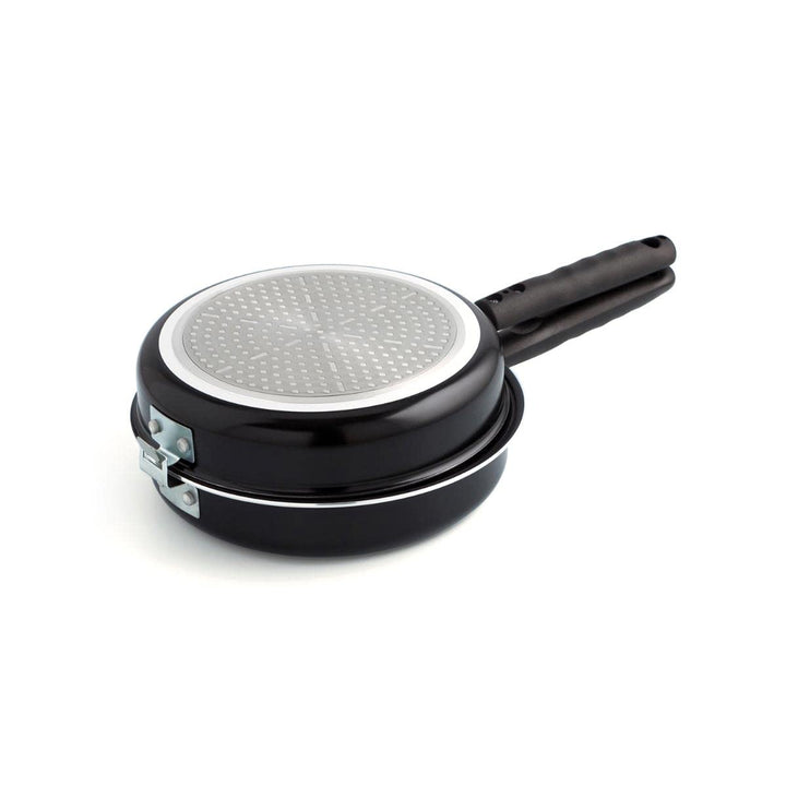 Quid Gastro Doppel-Pfanne, 20 cm, Aluminium, schwarz 39x21x9 cm, 39x21x9 cm