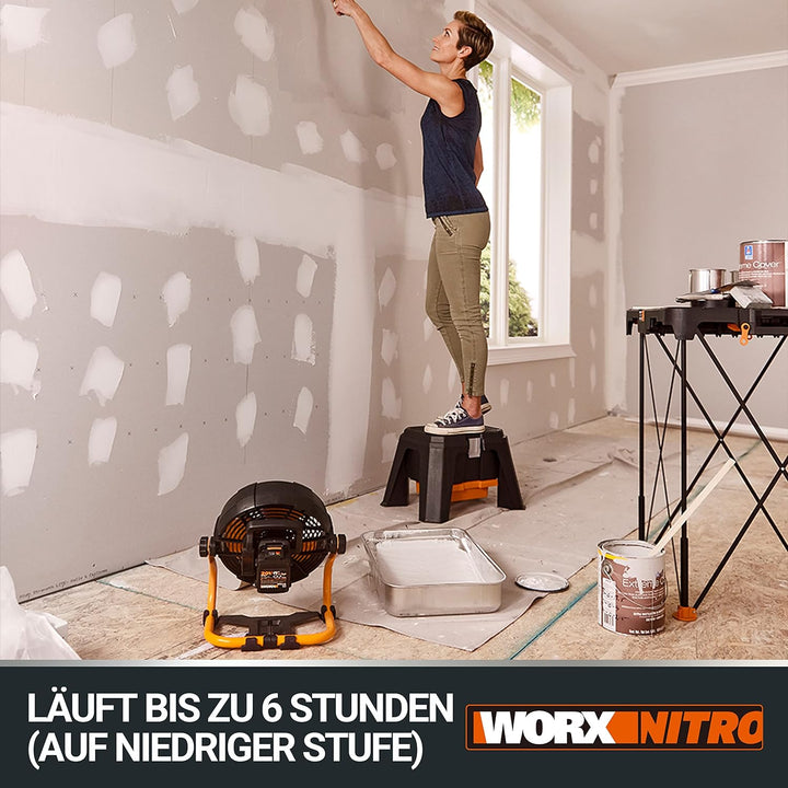 WORX WX095.9 Akku Ventilator Tischlüfter 20V Max ohne Akku und