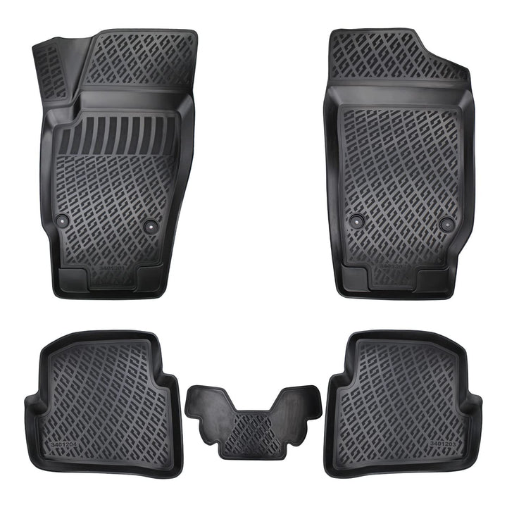 Passgenau 3D Fussmatten kompatibel mit Skoda Fabia I 1999-2007 Passgenau Fussmatten Auto Zubehör 1.