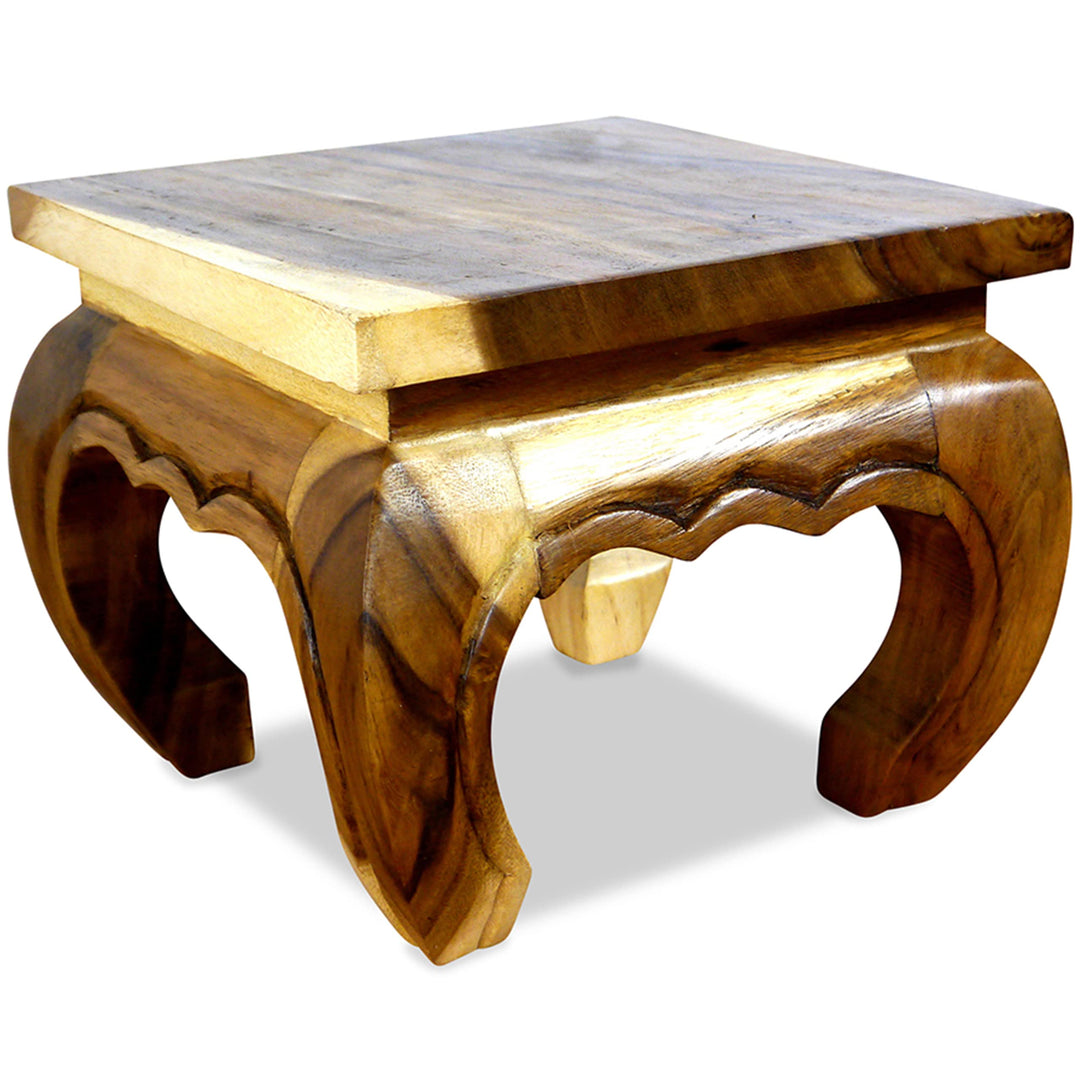 livasia Opiumtisch, Beistelltisch aus Massivholz, Nachttisch (30cm) 30 x 30 cm, 30 x 30 cm