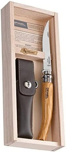 Opinel-Geschenkset inkl Messer Nr. 8,Kunstleder-Etui, in Holzgeschenkbox