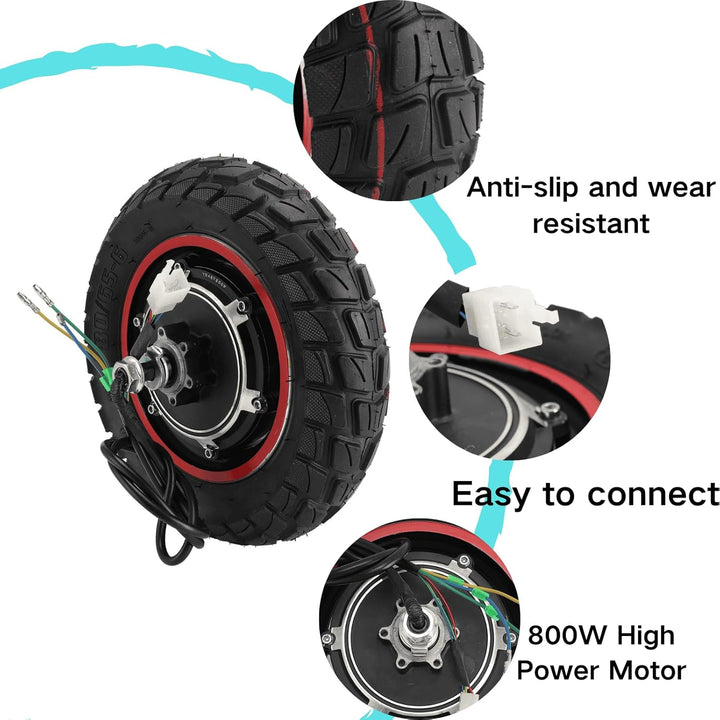 Elektroroller Nabenmotor Hinterrad für KUGOO M4 M4pro, 48V 800W 10 Zoll E-Scooter Hinterrad Antriebs