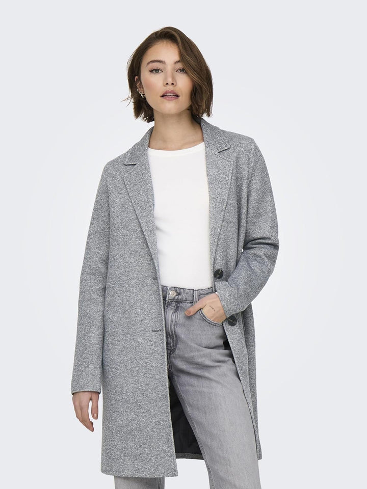 ONLY Damen Onlcarrie Bonded Coat OTW Noos Mantel S Light Grey Melange, S Light Grey Melange