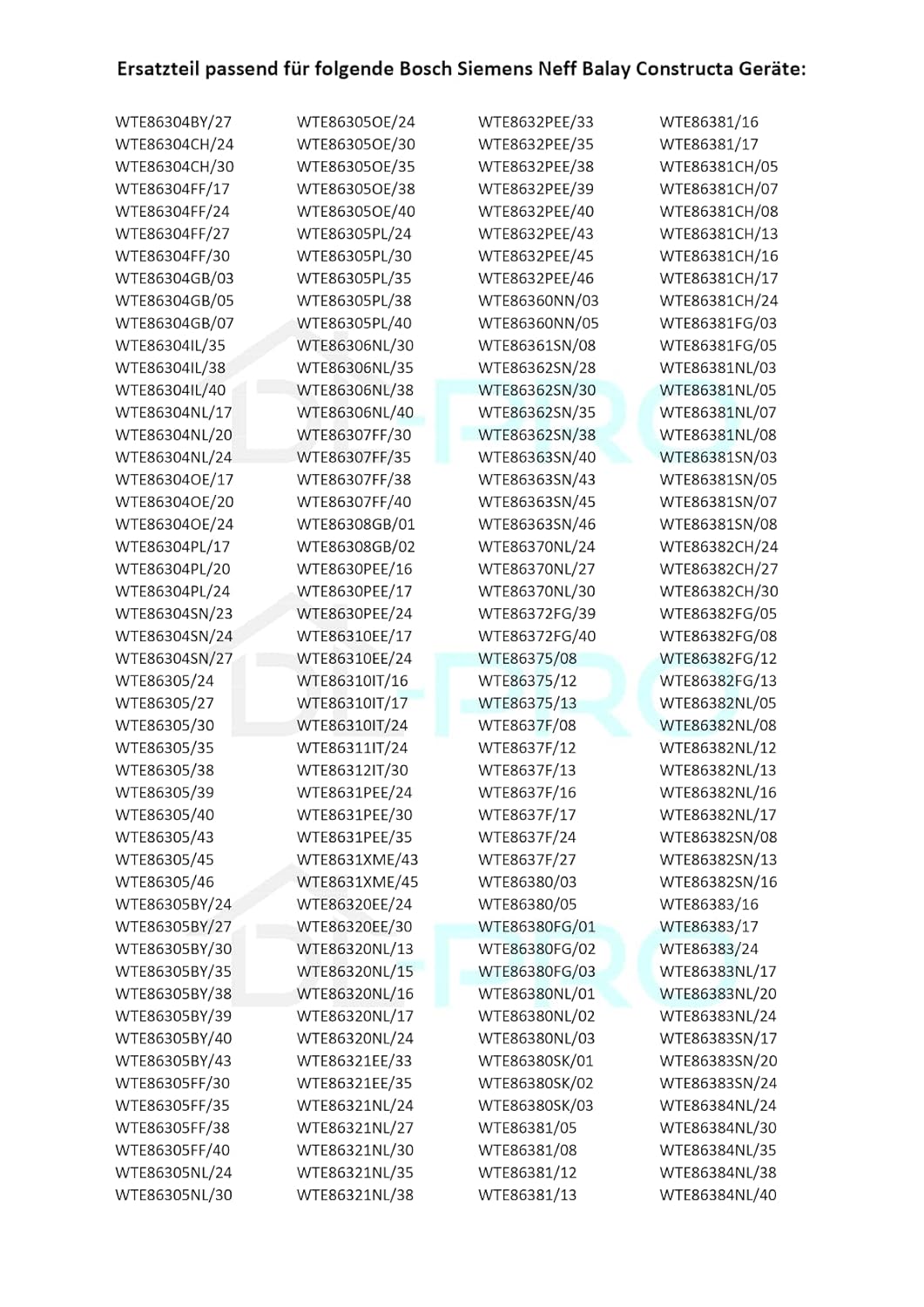 DL-pro Türdichtung für Bosch Siemens 00656841 656841 Filzdichtung Dichtung Gummidichtung für Avantix