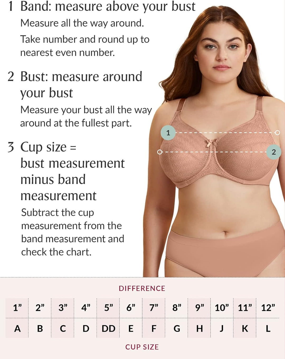 Glamorise Damen Bügelloser MagicLift-Stütz-BH für grosse Grössen Nr. 1000 80B Cappuccino, 80B Cappuc