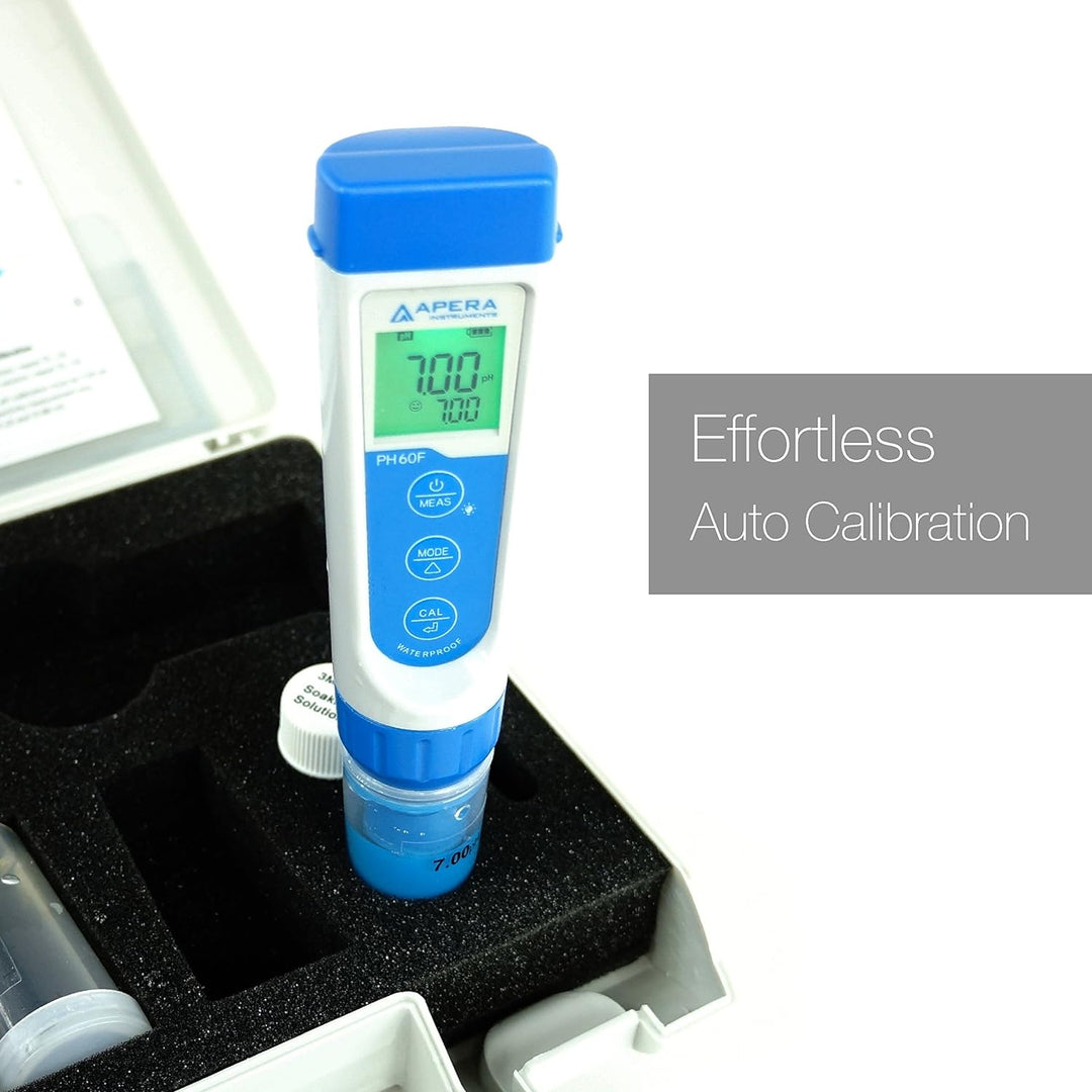Apera Instruments PH60F Premium pH-Meter mit flacher Elektrode (Genauigkeit pH ±0,01, Messbereich pH