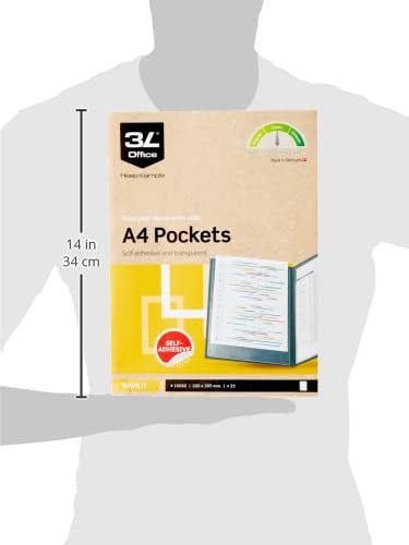 3L Klarsichthüllen Polypropylen selbstklebend A4 komplette Seite 25 Stück transparent