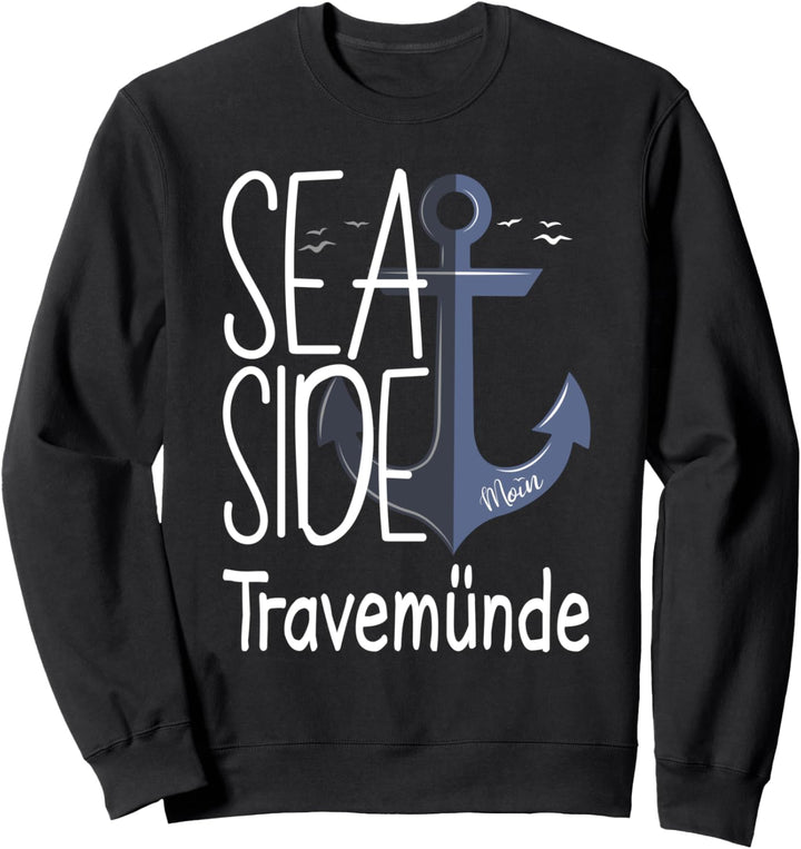 Travemünde mit Anker für Ostsee Camping Urlaub Ostseeküste Sweatshirt