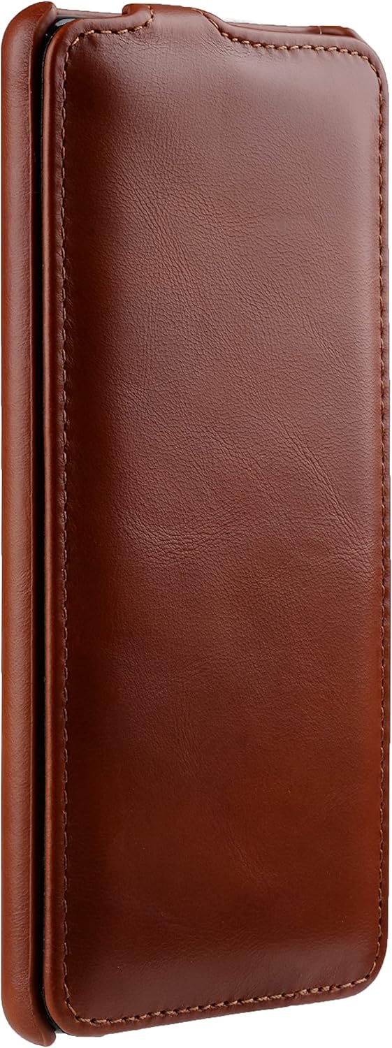 STILGUT UltraSlim kompatibel mit Samsung Galaxy S21 Hülle - Samsung S21 5G Flip Case aus Leder, Klap