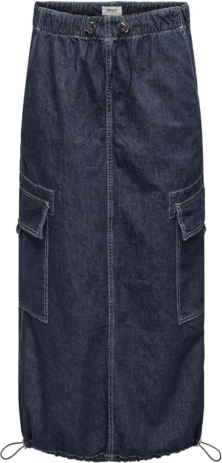 ONLY Female Jeansrock ONLSKYLAR Denim Langer Rock XS Blau, XS Blau