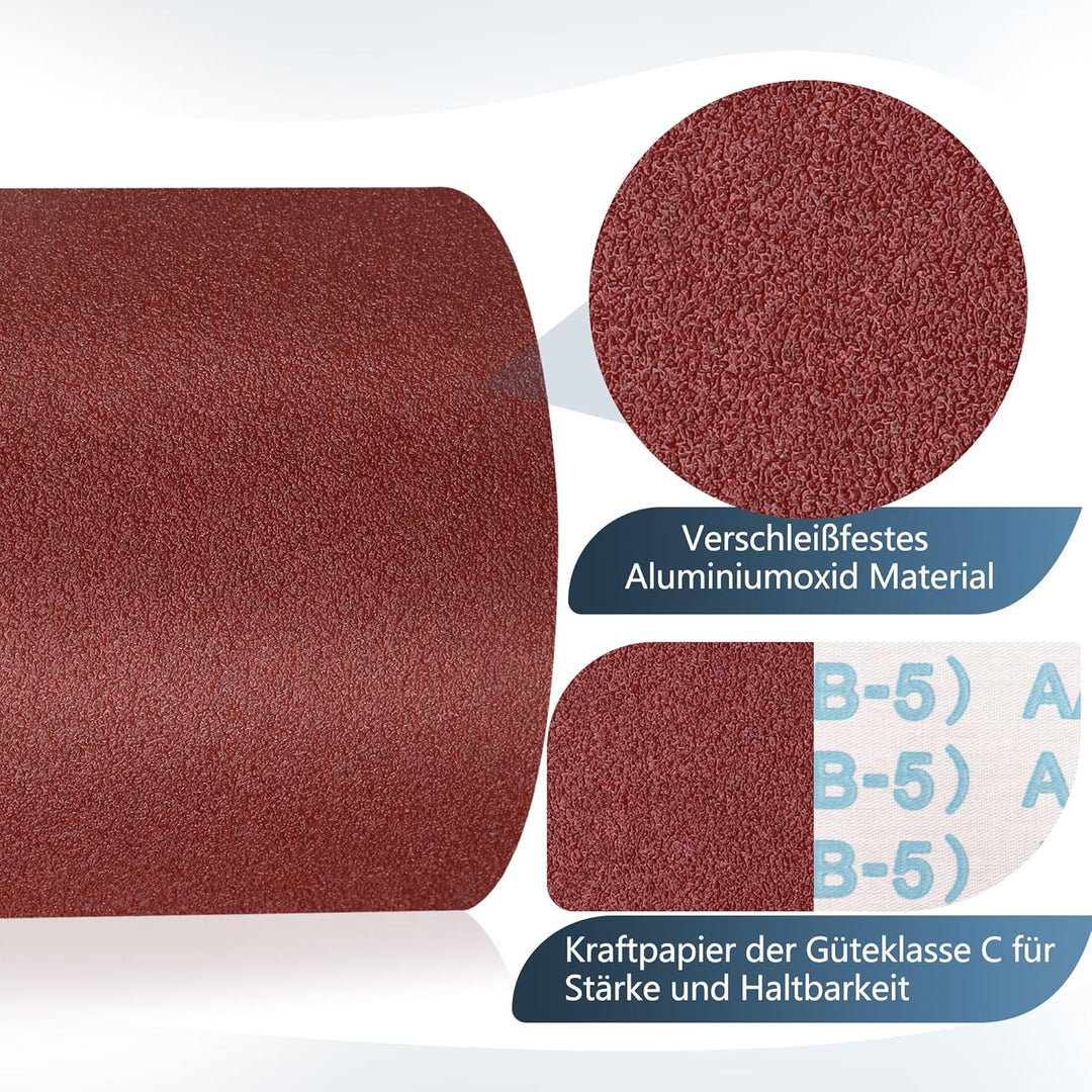 ZEHIQ Schleifpapier Rolle, Schleifpapierrollen Körnung 60, 100 mm x 10 m Schleifleinen Rolle für Han