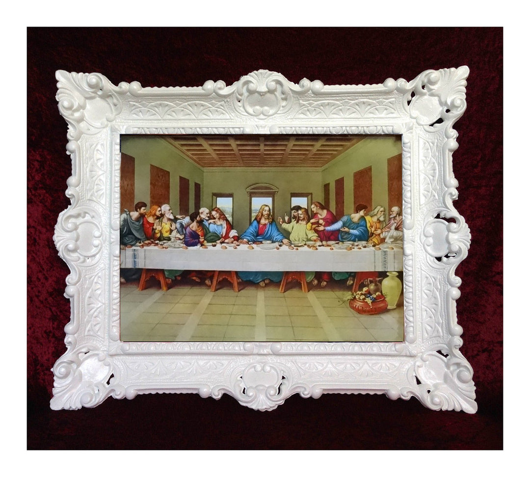 Jesus Christus mit den zwölf Aposteln 12 Apostel das letzte Abendmahl Jesu ULTIMA CENA 56x46 cm in W