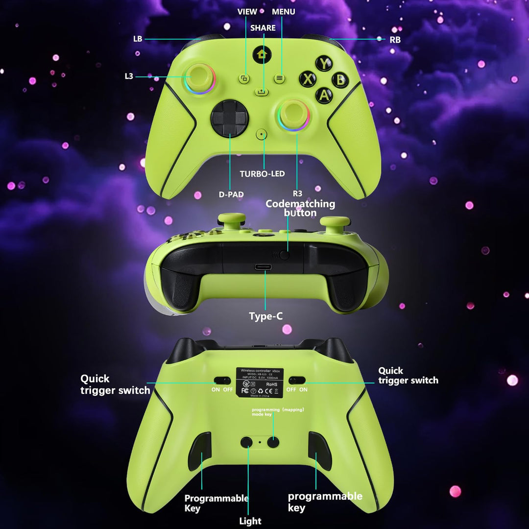 Lampelc Xbox One Controller, Xbox Wireless Controller für Xbox Series X&amp;S/Xbox One/Elite/Windows 7/8
