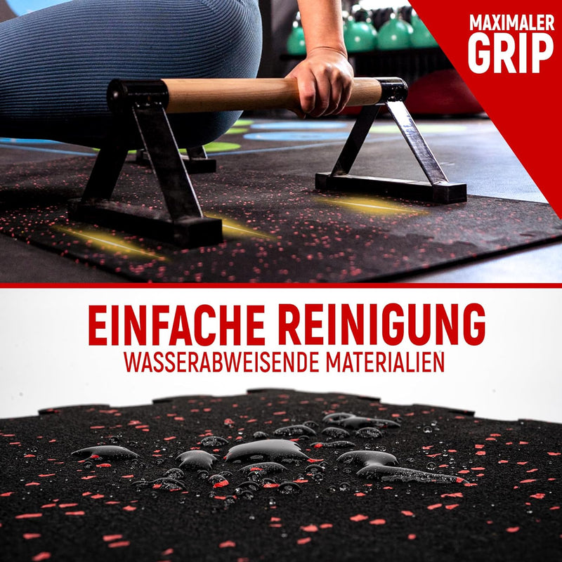 NEOLYMP Puzzlematte – robuste Naturkautschuk Bodenschutzmatte für Fitness 1 x 8 Stück 1x 8 Stück (8