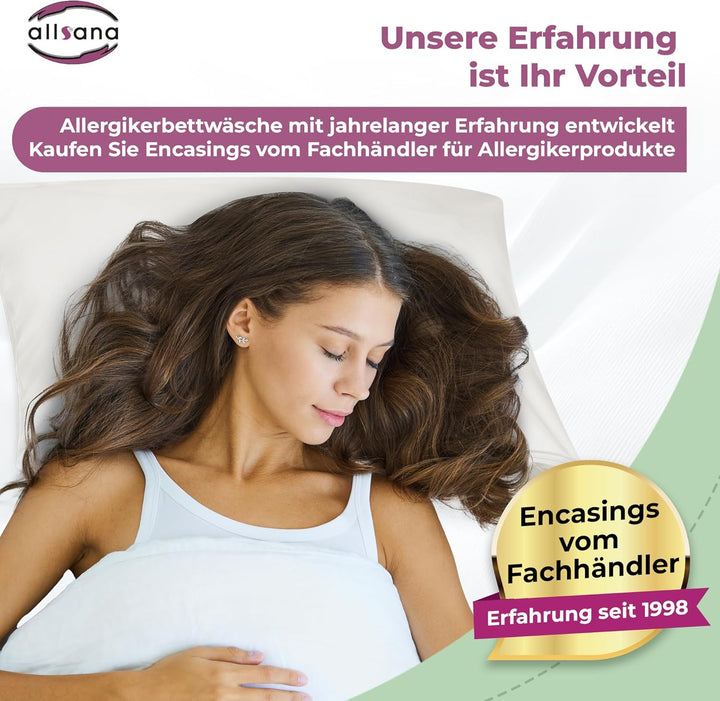 Allsana Allergiker Matratzenbezug 80x200x20 cm | Allergie Bettwäsche | Anti Milben Encasing | Milben