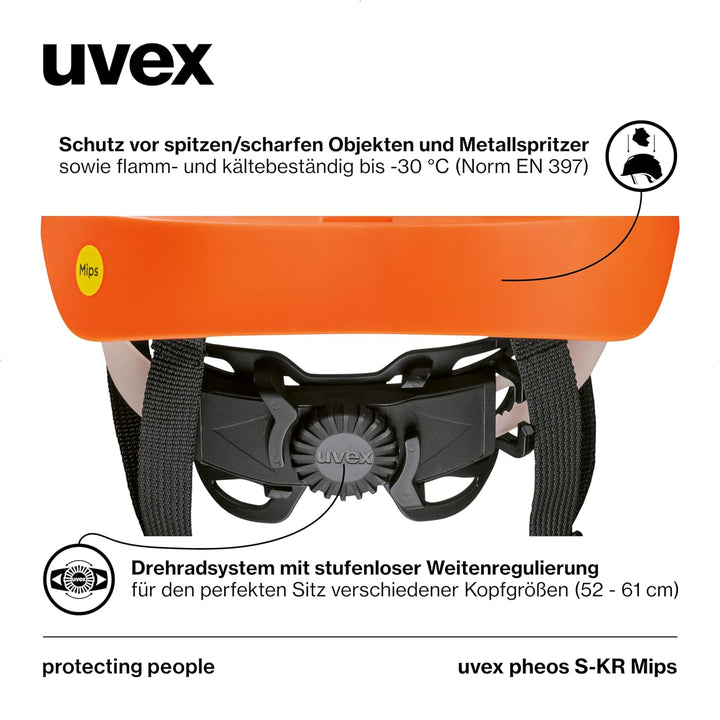 uvex pheos S-KR MIPS Schutzhelm - Industrieschutzhelm - MIPS-Technologie, stufenlose Weitenregulieru