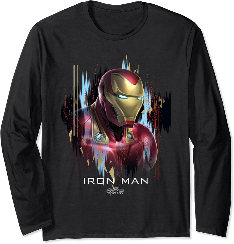 Marvel Avengers: Endgame Iron Man Paint Swipe Portrait Langarmshirt