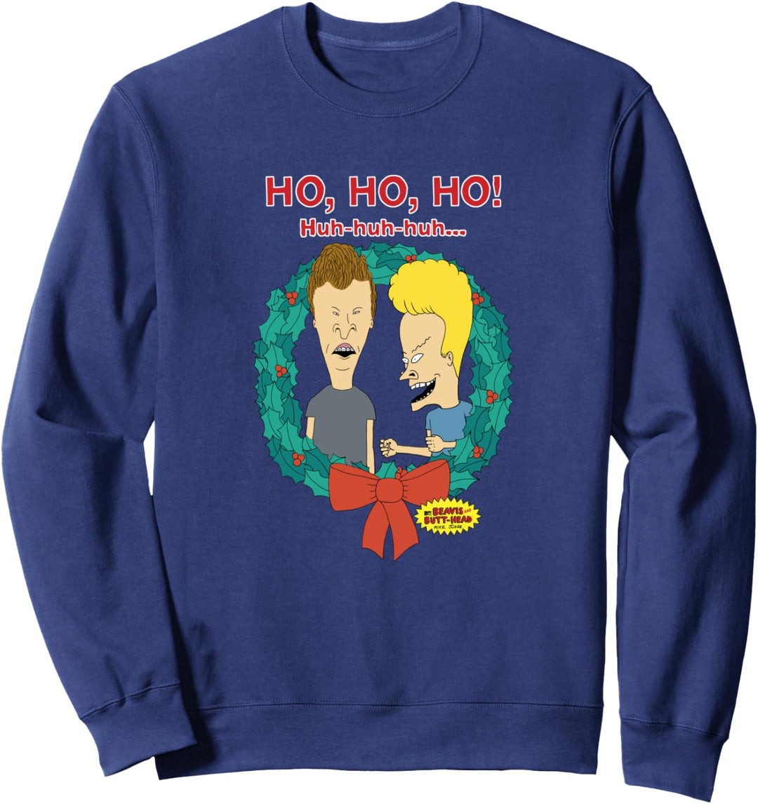 Beavis and Butt-Head Laugh Christmas Wreath Sweatshirt