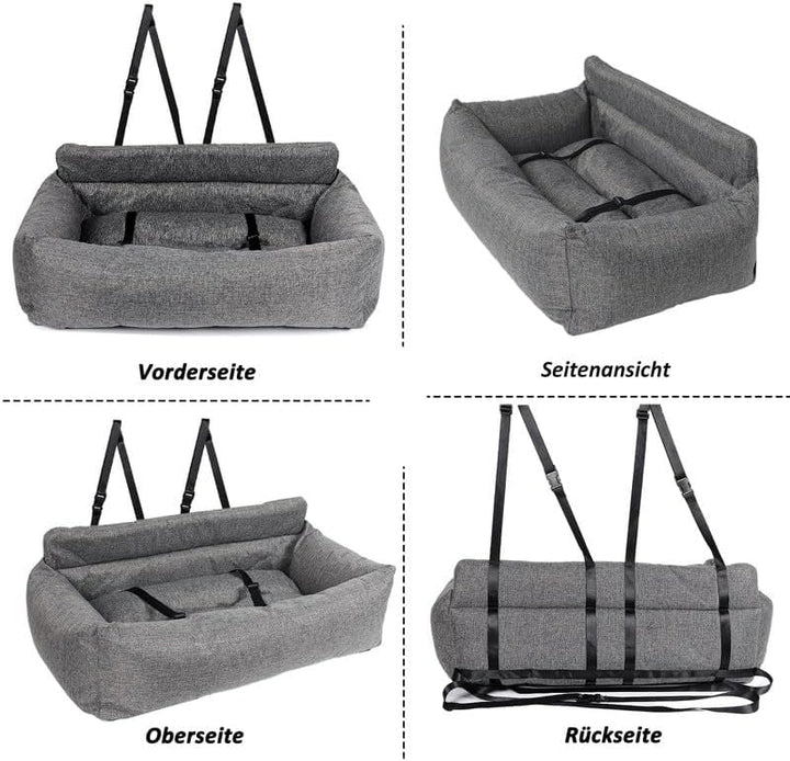 CALIYO Hundeautositz mit Fester Basis & Sicherheitsgurt, Hundesitz Auto für Alle Hunde, Memory Foam-