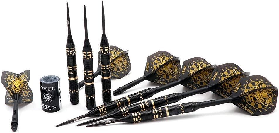 CUESOUL Jazz-Metal Messing Dart Set mit integrierten AK5 Flights CSJM-JMYH21, CSJM-JMYH21