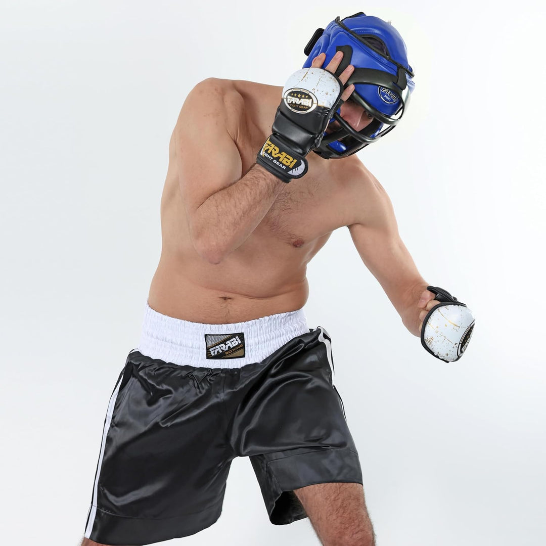 Farabi Sports Kopfschutz Frontbügel Grillschutz Krav MAGA Kickboxen Kopfschutz S Blue, S Blue