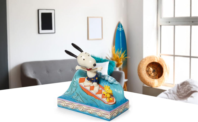 Enesco Jim Shore Peanuts Snoopy und Woodstock Surf-Figur, 14 cm, mehrfarbig