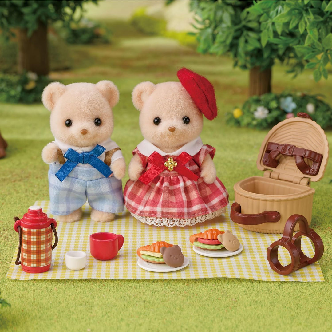 Sylvanian Families - 5852 Biscuit Bären Geschwister Picknickspass, Spielset mit Tierfigur und Zubehö