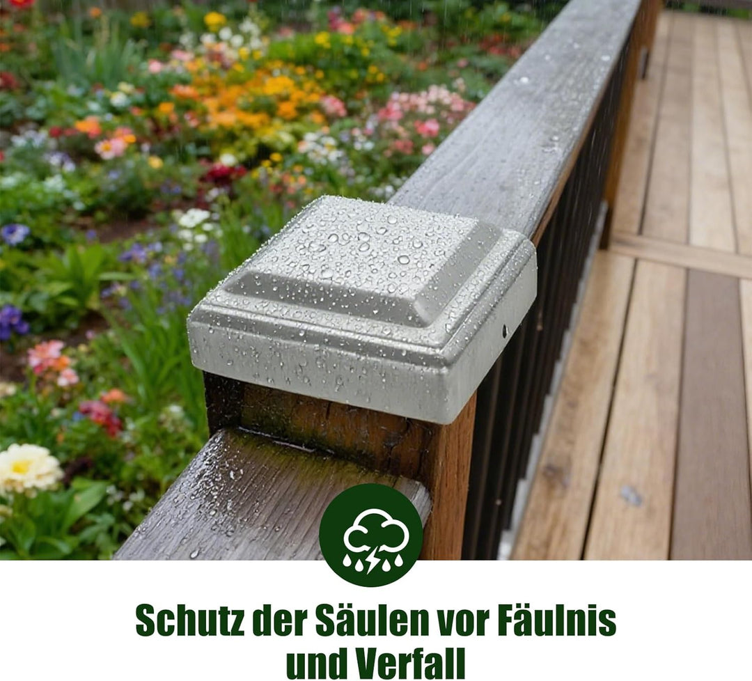 10 Stück Pfostenkappe 12 x 12 cm, Aartner Zaunpfosten Kappen, Abdeckkappen Zaun Pfostenabdeckung für
