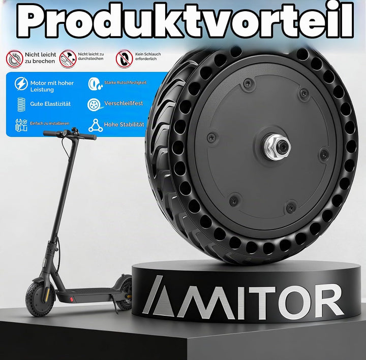 E Scooter Motor 36V 350W für Xiaomi Pro/Pro 2 Motor, 350W Motor mit Vollgummireifen 8,5 Zoll, Hochle