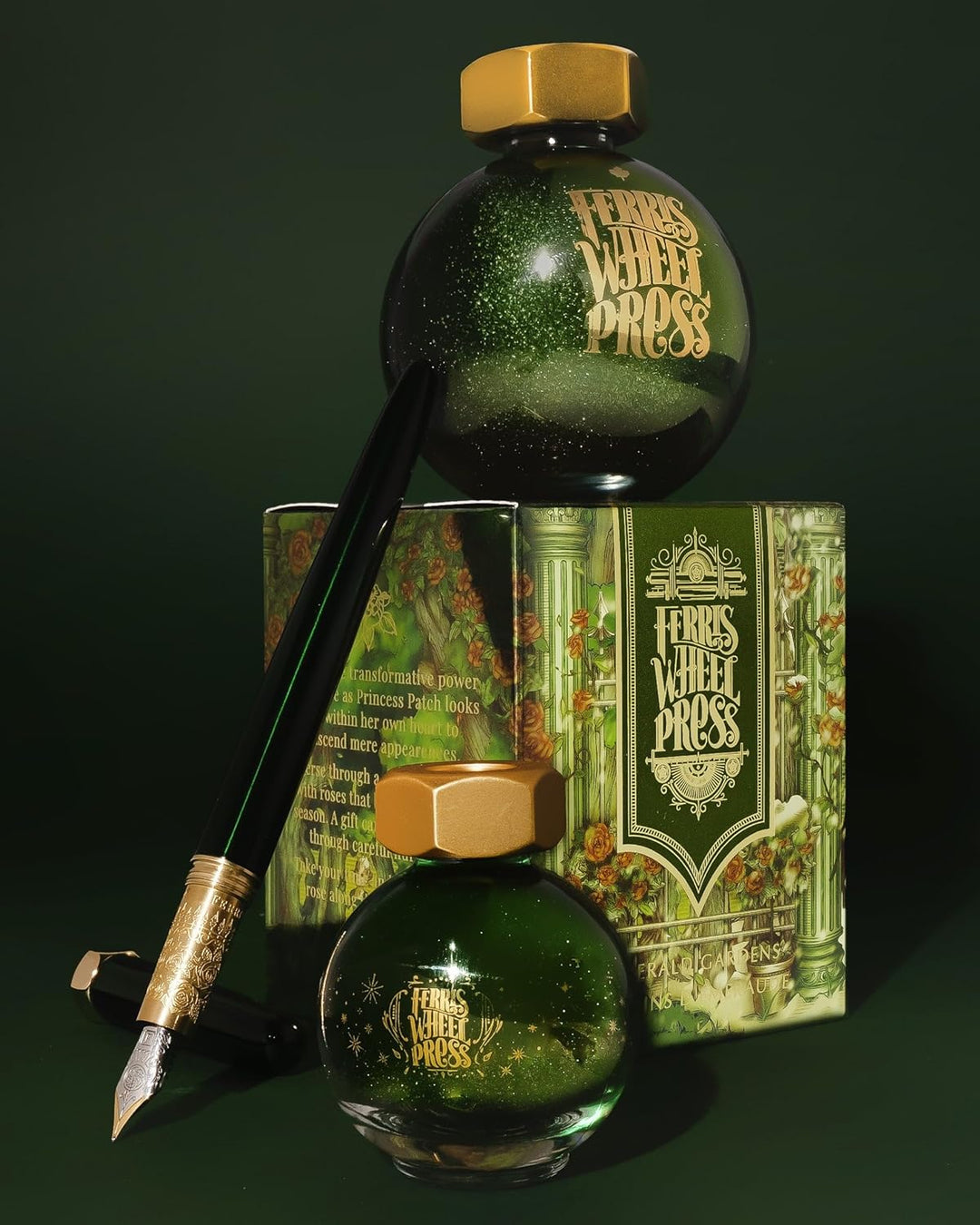 Ferris Wheel Press Ink, FerriTales Collection, Emerald Gardens, Leaf Green with Duochrome Green/Gold