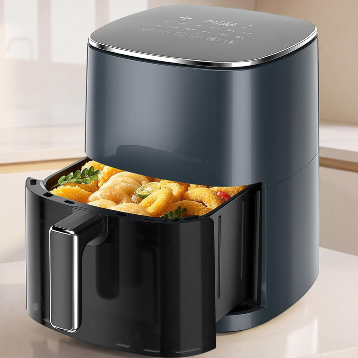 DUMOS Air Fryer 6QT with Window Square Airfryer Oven 12-in-1 for Family 400°F Rapid Air Crispy Techn