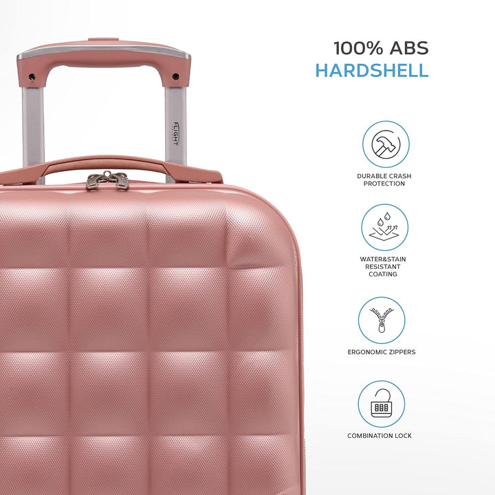 Flight Knight Bubble Suitcase - Ryanair easyJet Jet2 Approved - 8 Wheel Carry Cabin Hardcase 45x36x2