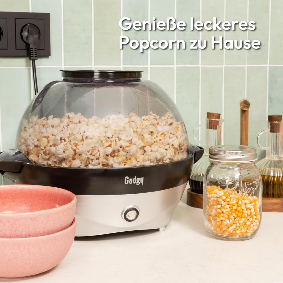 Gadgy Popcornmaschine – 800W Elektrische Popcorn Maker mit Rührwerk & Antihaft-Platte – 5L Popcornau