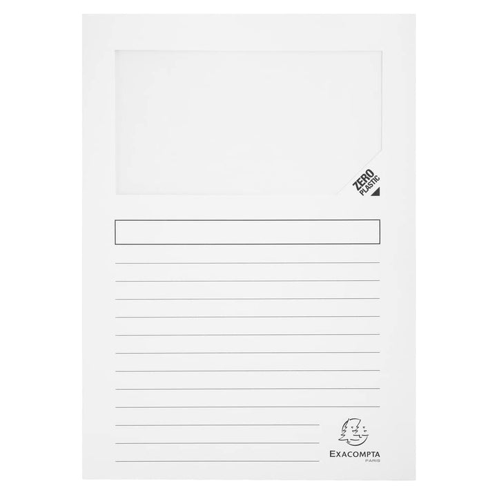 Exacompta 50151E Packung mit 100 Fenstermappen Super, PEFC zertifiziert, Karton 160g/qm., praktisch