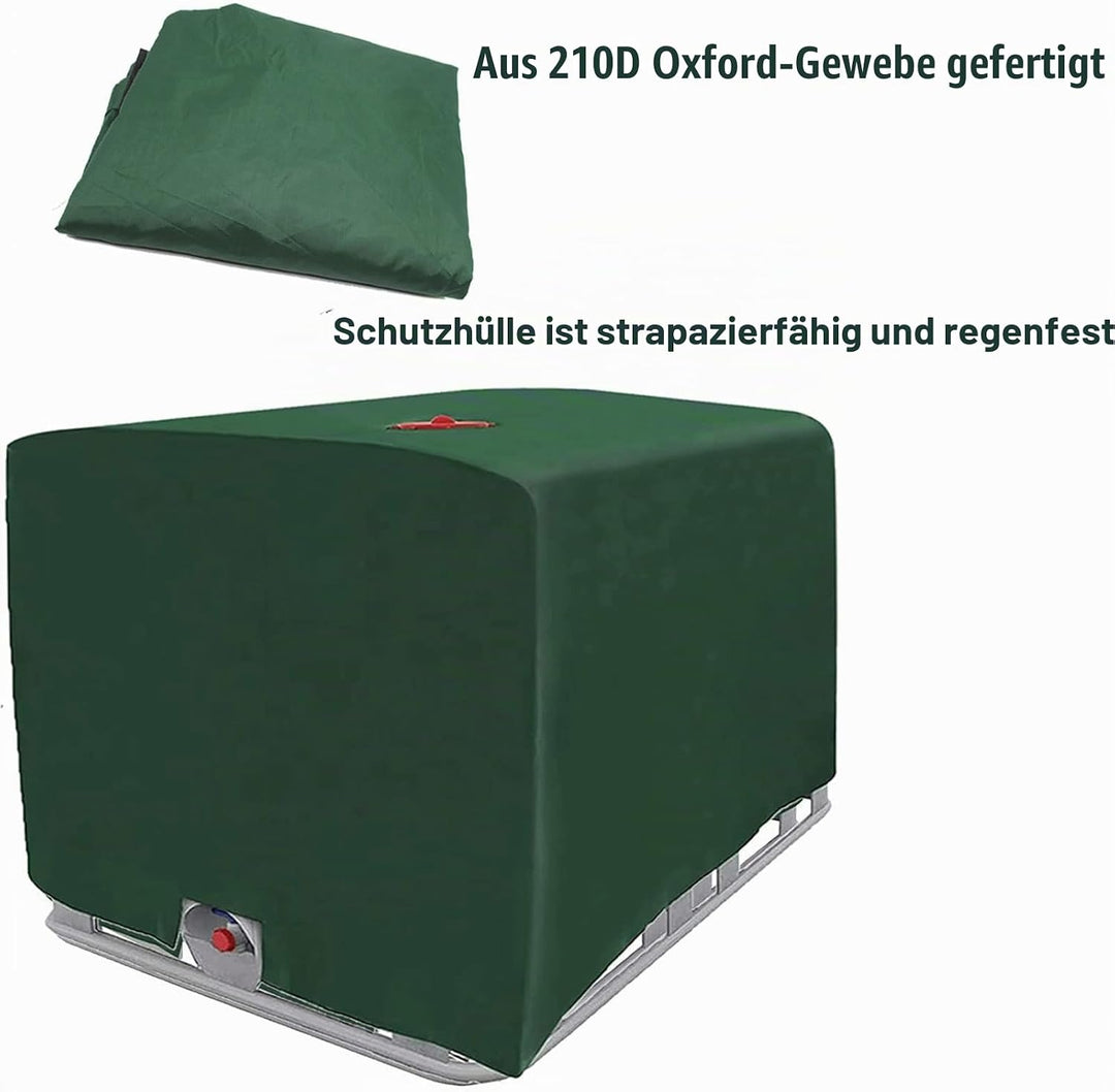 2 Stücke IBC Tank Abdeckung, IBC Grün Container Cover, Grün Abdeckplane für Wassertank 1000L, Abdeck
